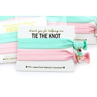 Midi Ribbon Ice Cream Party Favors (2 x 5 Pack) Pink and Aqua Party Bachelorette Decorations and Supplies, Hair Ties, Candy Gifts, Goodie Bag