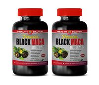Stamina Supplement for Men - Peruvian Black MACA 1000MG - All Natural - Premium Herbal Supplement - Black maca Supplement - 2 Bottles 180 Vegetable Capsules