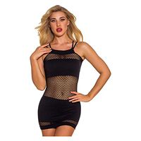 Haxikocty Women One Piece Underwear Teddy Perspective Mesh Clothing Sexy Jumpsuit Bodysuit Black