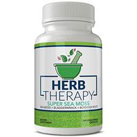 Herb Therapy Super Sea Moss Plus (100 Capsules) 1500 milligrams of Organic Irish Sea Moss Bladderwrack Burdock Root. Alkaline Supplements Detox