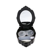 ROSENICE Contact Lenses Case Holder Storage Box Container with Mirror for Travel (Black)