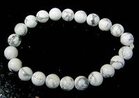 CRYSTALMIRACLE Excellent HOWLITE 8 MM Gemstone Power Beaded Round Bracelet Fashion Wicca Jewelry Crystal Healing Men Women Gift Energy Mind Peace Stress Health Wealth Powerful Accessory Meditation