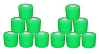 2 Inch Vet Wrap Tape Self Adhesive Medical Bandage Free Bonus Rolls (Neon Green) (10 Pack Plus 2 Free Rolls) Self Adherent Cohesive First Aid Sport Flex Wrist Ankle Knee Sprains and Swelling