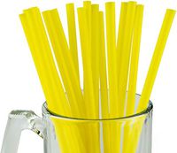 Made in USA Pack of 250 Jumbo Yellow (10" X 0.28") Individually Wrapped Plastic Smoothie Drinking Straws (FDA-approved, Non-toxic, BPA-free)