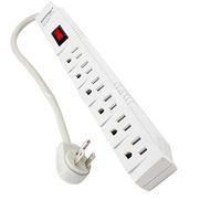 1 FT 6 Outlet Power Electrical Wall Flat Plug Socket Surge Protector Strip Adapter ETL Listed
