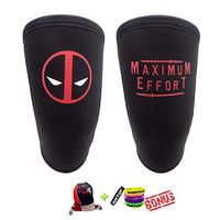 Knee Sleeves (1 Pair) 7 mm Neoprene Best Knee Supports Pain Compression Brace Cap for Squats, Crossfit WODS Weightlifting Powerlifting Strong Knee Pads for Men Women (S, Deadpool)