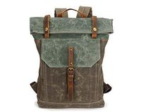 Canvas Business Laptop Backpack,School College Bookbag Waterproof (green)