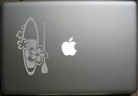 Floral Paddle Board (Silver 5") Vinyl Decal Sticker for Car Automobile Window Wall Laptop Notebook Etc.... Any Smooth Surface Such As Windows Bumpers
