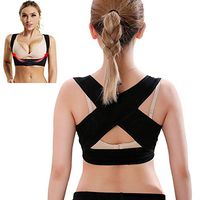 Hbwz Back Support Vest Top Bra Posture Corrector for Women Push Up Chest Breast Hunchback Relief Humpback Correction Belt Band,Black,XL