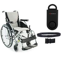 Karman S-Ergo 115 Ultra Lightweight Ergonomic Wheelchair | Seat Size 20" X 17" | Swing Away Footrest | Fixed Wheels in Silver & Free 130 dB Black Safety Alarm! + Black Belt!