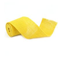 LEORX 2M Jute Burlap Ribbon Roll for Decoration (Yellow)