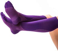 Knee High Compression Socks for Women & Men, 15-20 mmHg - Edema Pain Relief - Nurse, Travel, Pregnancy & Running Comfort - Lightweight Graduated Nursing Sock - Knee High Stockings, Purple L