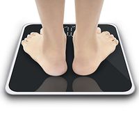 Hemgk Body Weight Scale, Accurate Digital Electronic Body Weight Scale, 400 Pounds Steel Protective Glass Pure Color Weight Scale, for Weight Loss, Bathroom, Dormitory, Room, for Girls, Women (Black)