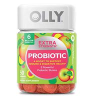 Olly Extra Strength Probiotic Gummy! 50 Gummies Juicy Apple Flavor! 6 Billion Probiotics Supplement! A Boost to Support Immune and Digestive Health! Choose from 1 Pack, 2 Pack or 3 Pack! (1 Pack)