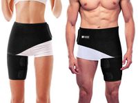 Copper Compression Groin Thigh Sleeve Hip Support Wrap. Adjustable Neoprene Brace Hamstring, Quad, Pulled Muscle, Lower Back, Sciatica Nerve, Hip Flexor, Strain, Arthritis (One Size Fits All)
