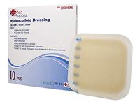 Medical Grade Premium MedSupply Hydrocolloid Dressing. Self-Adherent to Moist & Dry Sites. (6'' x 6'') Box of 10