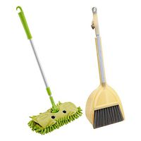 Shantan Kids Cleaning Set Baby House Sweeping Cleaning Toy Combination - Child Mop Broom Dustpan Set, Telescopic Flat Mop Detachable Toy