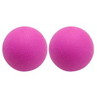 Wiixiong 2pcs Lacrosse Massage Ball for Myofascial Release, Sore Muscles, Body Fascia Massager Fitness Yoga Exercise Equipment (Pink+Pink)