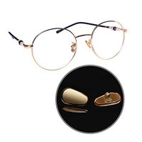 5 Pairs Screw in Eyeglass Nose Pads Replacement for Glasses Sunglasses Soft Silicone Nose Pads with Screws (Gold)
