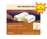 Diet Protein To Go Shortbread Cookie Protein Bar - 35 Servings (5 Boxes) - High Protein - Low Carb