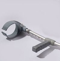 Wanson Forearm Crutch Adult Full Sleeve Forearm V-Front Opening Cane Cushion Knee Pressure Cane Grey Aluminum Forearm Crutch Height Adjustable 93Cm~123Cm Crutch