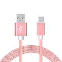 FidgetFidget Data Fast Charger Charging Cable Cord for Phone Braided Rope USB 3.1 Type-C Rose Gold
