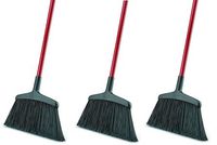 Libman Commercial 997 Wide Commercial Angle Broom, 55" Length, 15" Width, Black/Red (Pack of 6) (3-(Pack of 6))