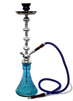 Hookah 26" Blue 1 Hose Shisha nargila bar Smoking Pipe Glass Water Vase Pipe