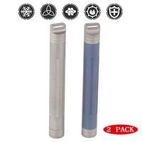 Portable Titanium Toothpick Holder - Waterproof Travel Survival Mini Pill Fob, Lightweight Keychain Pill Case Holder, Multi-Use for Daily Purse Pocket Outdoor Emergency Kit,2PACK