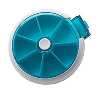 Meta-U Round Plastic 7 Days Rotating Pills Dispenser Box (Green)