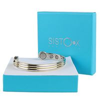 SISTO-X Super Strong Magnetic Bangle Gold & Chrome Finish by Sisto-X® Copper Bracelet 6 Magnets Health Rare Earth Ndfeb Medium (160-190Mm)