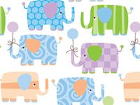 Pack of 1, Baby Elephants Gift Wrap 18" x 833' Gift Wrap Full Ream Roll for Holiday, Party, Kids' Birthday, Wedding & Special Occasion Packaging