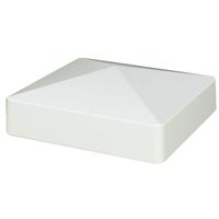 Outdoor Essentials White Vinyl Pyramid Fence Post Cap, 5 Inch x 5 Inch