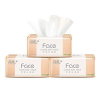 3 Layers of Wood Soft Facial Tissue (3 Packs), 360 Sheets (1080 Sheets) per Pack, Wettable Water and Non-Scented Toilet Paper Household