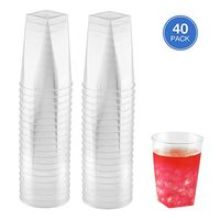 Majestic Settings Hard Clear Plastic Party Tumblers/Cups (40, 10oz Square)