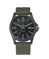 Big Toosvan Outdoor Date Stainless Steel Military Sports Analog Quartz Army Waterproof Wrist Watch Green