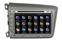 lsqSTAR Android 4.4 Touch Screen Car DVD Player GPS Navigation Navi Stereo for Honda Civic 2012 with Steering Wheel(Free Map)