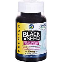 Amazing Herbs Cold-Pressed Black Seed Oil 500mg Softgels, 90 Capsules, 1 Ounce