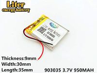 3.7V 950mAh 903035 Lithium Polymer Ion Rechargeable Battery Lithium Polymer Li-Po Battery for MP4 GPS MP3 Bluetooth Stereo DIY Gift