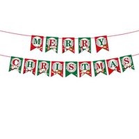 BBFairy_Christmas 🎀🎀 Paper Garlands Hanging Flag Decoration Banquet Decoration - Creative Deer, Layout, English Letters, Flag for Christmas (B)