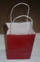 Red Paper Bags with Handle Medium 12/pack 5.5x3.5x8