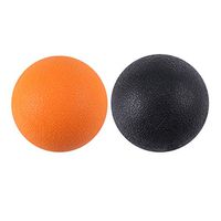 LIOOBO 2PCS Yoga Massage Balls for Deep Muscle Relaxation Yoga Fitness Ball Black+ Orange