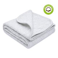 Zenssia Organic Cotton Baby Blanket Warm, Breathable and Super Soft Quilted Toddler Blanket for Boys and Girls - Hypoallergenic Thermal Crib Blanket Thick and Light Weight 39x39 Inches Large -Gray