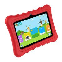 Kocaso [7 INCH Quad Core [Android 4.4 KitKat] Kids HD Tablet PC- 8GB Storage W/ 32GB Expandable Memory, 1024x600, Dual Camera, WiFi/Bluetooth, Micro USB/SD Card Slot & Free Accessories- Red