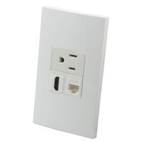 YinXiong 1 Gang No Screw 1 Port HDMI 1 Port CAT6 RJ45 1 Port Electrical AC Power Socket Wall Plate
