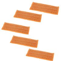5 Pieces Washable Mopping Pads Sweeping Pad Suit for IRobot Braava Jet 240 241 Cleaner Robots Cloth Replacement Parts (Orange (Damp))