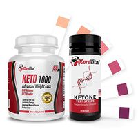 Keto Diet Pills and Keto Strips | (60) Capsules for Men & Women | MCT Powder and BHB Exogenous Ketones Bundle with Ketone Test Strips 50pc