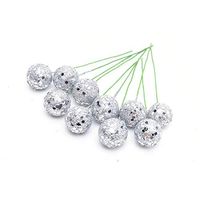 Riverbyland 50 PCS Christmas Gift Wrapping Artificial Silver Berries