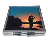 Fisherman Four Section/Compartment Square Pocket/Purse/Travel Pill Box Case