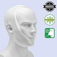 Anti Snoring Chin Strap for Cpap Users, Comfortable Mesh Breathable My Stop Snoring Solution Chin Strap Anti Snore Stopper Anti Snoring Devices Strips Mask Belt Head Jaw Sleep Aid for Women Men(White)